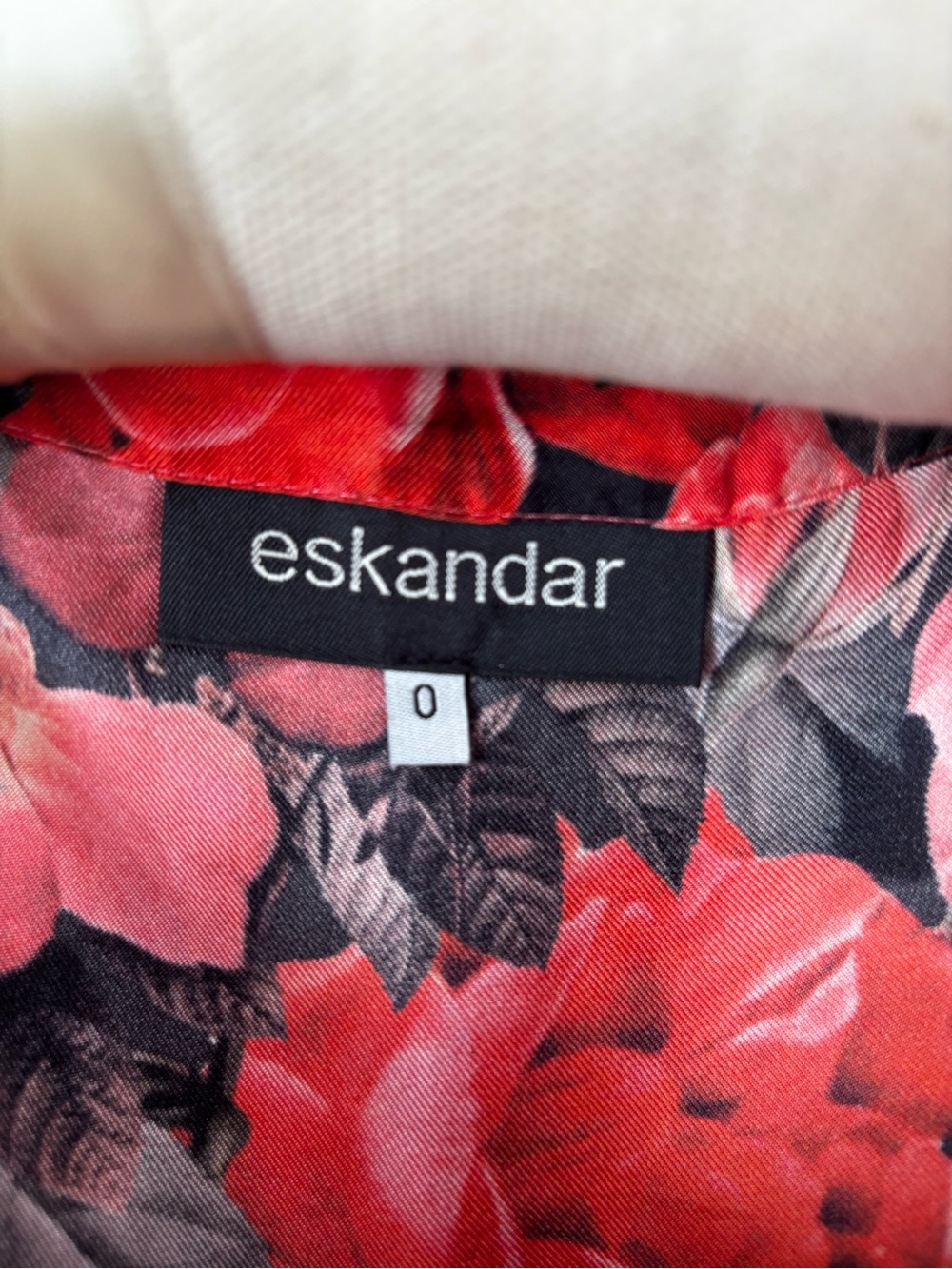 eskandar Black Tunic with Red & Pink Floral Print - Picture 7 of 12